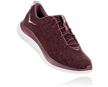 Hoka One One Hupana Flow Wool Ženske Tekaški Čevlji Roza Rjava / Bež SI-164073G